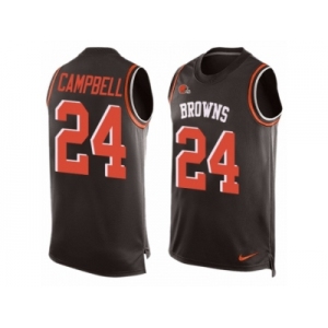 Men's Nike Cleveland Browns #24 Ibraheim Campbell Limited Brown Player Name & Number Tank Top NFL Jersey