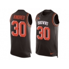Men's Nike Cleveland Browns #30 Derrick Kindred Limited Brown Player Name & Number Tank Top NFL Jersey