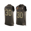 Men's Nike Cleveland Browns #30 Derrick Kindred Limited Green Salute to Service Tank Top NFL Jersey