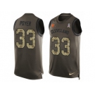 Men's Nike Cleveland Browns #33 Jordan Poyer Limited Green Salute to Service Tank Top NFL Jersey
