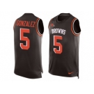 Men's Nike Cleveland Browns #5 Zane Gonzalez Limited Brown Player Name & Number Tank Top NFL Jersey