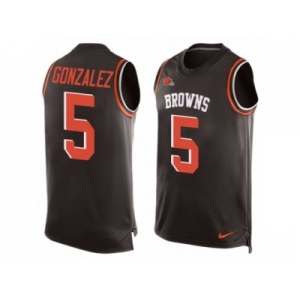 Men's Nike Cleveland Browns #5 Zane Gonzalez Limited Brown Player Name & Number Tank Top NFL Jersey