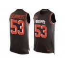 Men's Nike Cleveland Browns #53 Joe Schobert Limited Brown Player Name & Number Tank Top NFL Jersey