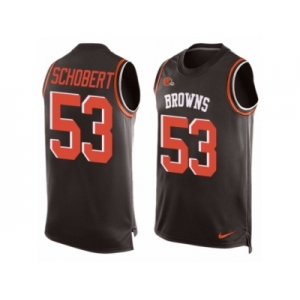 Men's Nike Cleveland Browns #53 Joe Schobert Limited Brown Player Name & Number Tank Top NFL Jersey