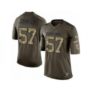 Men's Nike Cleveland Browns #57 Cam Johnson Limited Green Salute to Service NFL Jersey
