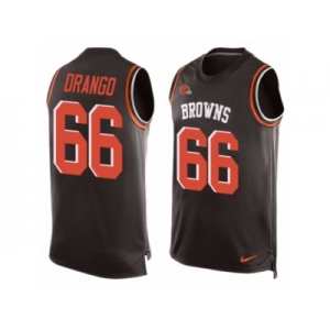 Men's Nike Cleveland Browns #66 Spencer Drango Limited Brown Player Name & Number Tank Top NFL Jersey