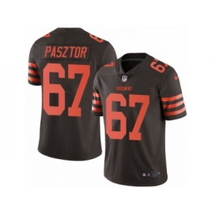 Men's Nike Cleveland Browns #67 Austin Pasztor Limited Brown Rush NFL Jersey