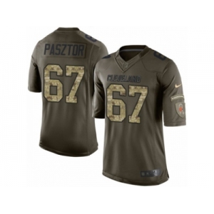 Men's Nike Cleveland Browns #67 Austin Pasztor Limited Green Salute to Service NFL Jersey
