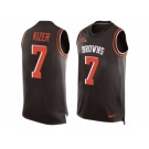 Men's Nike Cleveland Browns #7 DeShone Kizer Limited Brown Player Name & Number Tank Top NFL Jersey