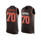 Men's Nike Cleveland Browns #70 Kevin Zeitler Limited Brown Player Name & Number Tank Top NFL Jersey