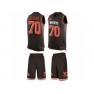 Men's Nike Cleveland Browns #70 Kevin Zeitler Limited Brown Tank Top Suit NFL Jersey