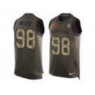 Men's Nike Cleveland Browns #98 Jamie Meder Limited Green Salute to Service Tank Top NFL Jersey
