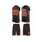Men's Nike Cleveland Browns #99 Stephen Paea Limited Brown Tank Top Suit NFL Jersey