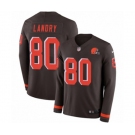 Nike Cleveland Browns #80 Jarvis Landry Limited Brown Therma Long Sleeve NFL Jersey