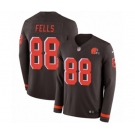 Nike Cleveland Browns #88 Darren Fells Limited Brown Therma Long Sleeve NFL Jersey