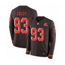 Nike Cleveland Browns #93 Trevon Coley Limited Brown Therma Long Sleeve NFL Jersey