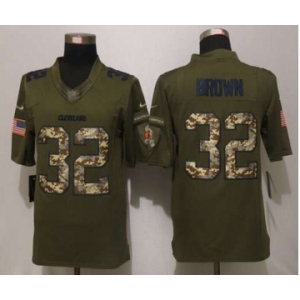 nike nfl jerseys cleveland browns #32 brown army green[nike Limited Salute To Service]
