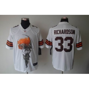 nike nfl jerseys cleveland browns #33 richardson white[helmet tri-blend limited]