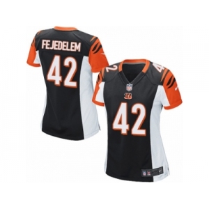 Women Nike Cincinnati Bengals #42 Clayton Fejedelem Game Black Team Color NFL Jersey