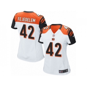 Women Nike Cincinnati Bengals #42 Clayton Fejedelem Game White NFL Jersey