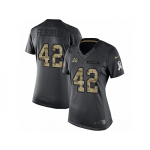 Women Nike Cincinnati Bengals #42 Clayton Fejedelem Limited Black 2016 Salute to Service NFL Jersey