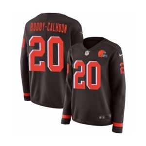 Women Nike Cleveland Browns #20 Briean Boddy-Calhoun Limited Brown Therma Long Sleeve NFL Jersey