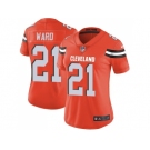 Women Nike Cleveland Browns #21 Denzel Ward Orange Alternate Stitched NFL Vapor Untouchable Limited Jersey