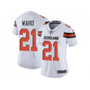 Women Nike Cleveland Browns #21 Denzel Ward White Stitched NFL Vapor Untouchable Limited Jersey