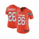 Women Nike Cleveland Browns #26 Derrick Kindred Orange Alternate Vapor Untouchable Limited Player NFL Jersey