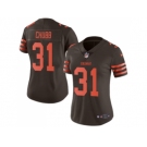 Women Nike Cleveland Browns #31 Nick Chubb Brown Stitched NFL Limited Rush Jersey