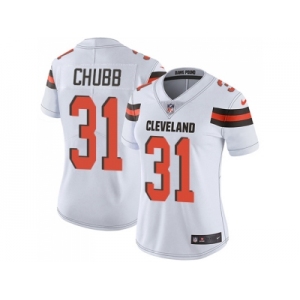 Women Nike Cleveland Browns #31 Nick Chubb White Stitched NFL Vapor Untouchable Limited Jersey