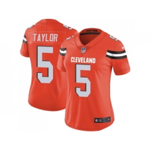 Women Nike Cleveland Browns #5 Tyrod Taylor Orange Alternate Stitched NFL Vapor Untouchable Limited Jersey