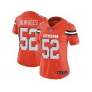 Women Nike Cleveland Browns #52 James Burgess Orange Alternate Vapor Untouchable Limited Player NFL Jersey