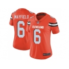 Women Nike Cleveland Browns #6 Baker Mayfield Orange Alternate Stitched NFL Vapor Untouchable Limited Jersey