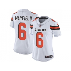 Women Nike Cleveland Browns #6 Baker Mayfield White Stitched NFL Vapor Untouchable Limited Jersey