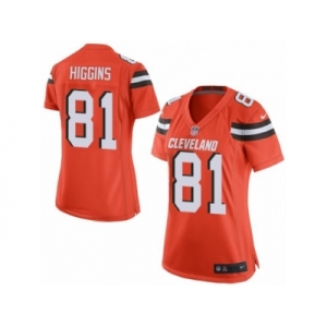 Women Nike Cleveland Browns #81 Rashard Higgins Game Orange Alternate NFL Jersey