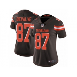 Women Nike Cleveland Browns #87 Seth DeValve Brown Team Color Vapor Untouchable Limited Player NFL Jersey