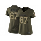 Women Nike Cleveland Browns #87 Seth DeValve Limited Green Salute to Service NFL Jersey