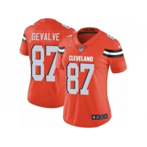 Women Nike Cleveland Browns #87 Seth DeValve Orange Alternate Vapor Untouchable Limited Player NFL Jersey