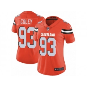 Women Nike Cleveland Browns #93 Trevon Coley Orange Alternate Vapor Untouchable Limited Player NFL Jersey