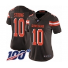 Women's Cleveland Browns #10 Jaelen Strong Brown Team Color Vapor Untouchable Limited Player 100th Season Football Jersey