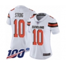 Women's Cleveland Browns #10 Jaelen Strong White Vapor Untouchable Limited Player 100th Season Football Jersey