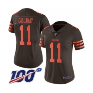 Women's Cleveland Browns #11 Antonio Callaway Limited Brown Rush Vapor Untouchable 100th Season Football Jersey