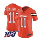 Women's Cleveland Browns #11 Antonio Callaway Orange Alternate Vapor Untouchable Limited Player 100th Season Football Jersey