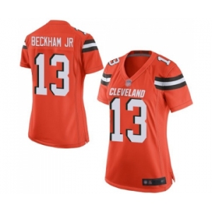 Women's Cleveland Browns #13 Odell Beckham Jr. Game Orange Alternate Football Jersey