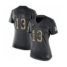 Women's Cleveland Browns #13 Odell Beckham Jr. Limited Black 2016 Salute to Service Football Jersey