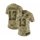 Women's Cleveland Browns #13 Odell Beckham Jr. Limited Camo 2018 Salute to Service Football Jersey