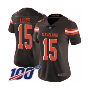 Women's Cleveland Browns #15 Ricardo Louis Brown Team Color Vapor Untouchable Limited Player 100th Season Football Jersey