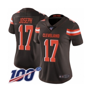 Women's Cleveland Browns #17 Greg Joseph Brown Team Color Vapor Untouchable Limited Player 100th Season Football Jersey