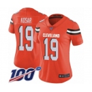 Women's Cleveland Browns #19 Bernie Kosar Orange Alternate Vapor Untouchable Limited Player 100th Season Football Jersey